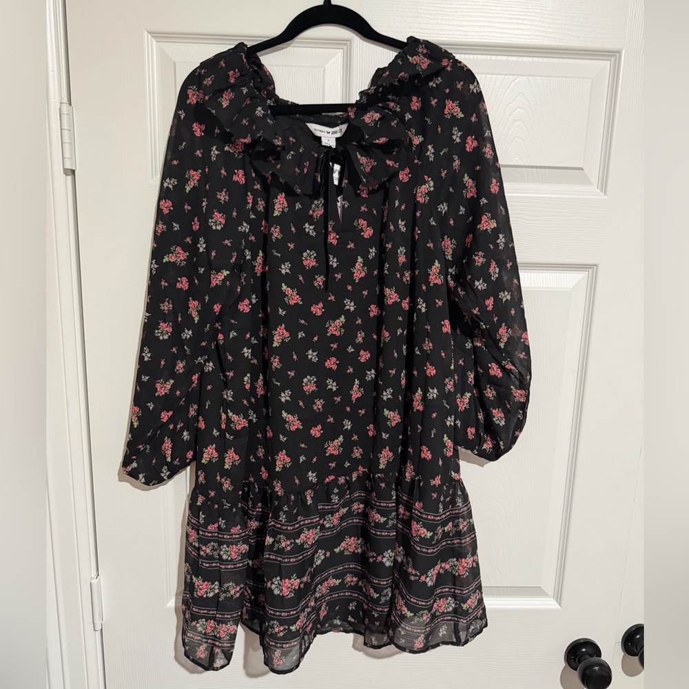 Old Navy X Anna Sui Chiffon Tiered Ruffle Mini Dress